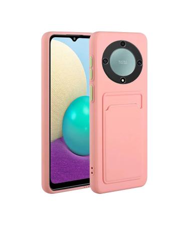 Tivenfezk Nadoli Silicone case for Honor Magic 5 Lite 5G Ultra thin shockproof scratch -resistant wallet soft TPU protective cover Mobile phone case with credit card holder Honor magic 5 Lite 5G pink