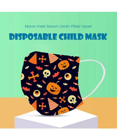 50PC Halloween Disposable Face_Masks for Adults Kids 3-Ply Colorful Breathable Face_Mask with Nose Wire Protective Facemask (50PC disposable for Adults F) - Buy Online on GoSupps.com