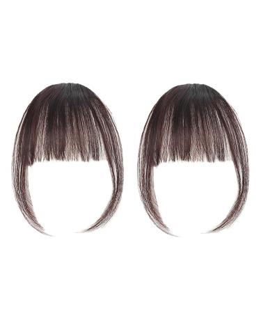 Buy Dark Brown Hair Bangs Clip - Replacement False Bangs & Portable Faux Hair Extensions for a Perfect Fringe - Buy Online on GoSupps.com