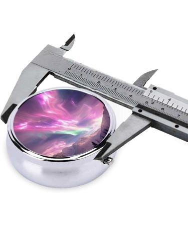 Colorful Aurora Portable Metal Pill Box - Round Mini 3-Compartment Travel Essential with Hinged Design - Perfect for Small Pills - Black - Buy Online on GoSupps.com