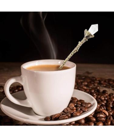 Vintage Spoon Stir Spoon Crystal Head Vintage Pattern Shaped Coffee Spoon Dessert Spoon Dessert Scoop(Green Bronze) - Buy Online on GoSupps.com