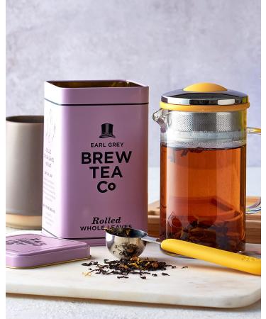 Brew Tea Co Earl Grey Teabags - Citrussy Flavour - 25 Count in Classic Purple Tin - Buy Online on GoSupps.com