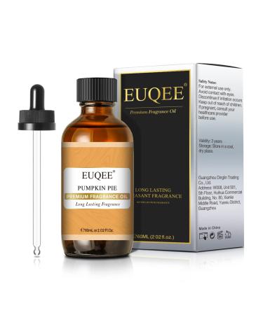 EUQEE Pumpkin Pie Fragrance Oil 60ml Autumn Essential Oils Aromatherapy Fragrance Oils Fragrance Essential Oils for Diffusers for Home DIY Candle Making Pumpkin Pie 60.00 ml (Pack of 1)