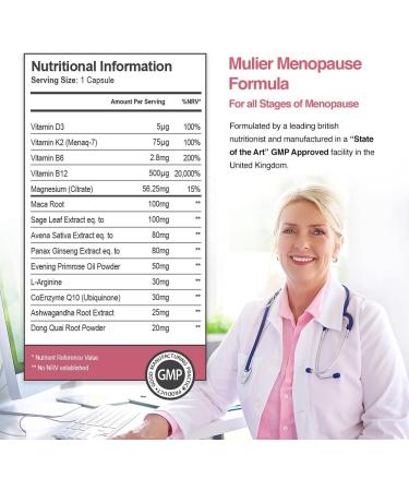 High Strength Menopause Formula | 14 Active Ingredients for Hot Flushes Night Sweats & Fatigue | 1 Month Supply | Vegan Friendly | Perimenopause Support - Buy Online on GoSupps.com