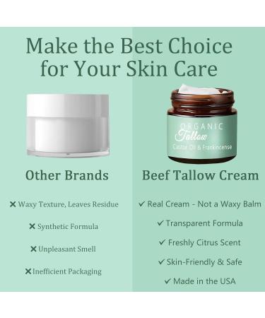 zdiwond Organic Whipped Tallow Cream Balm with Castor Oil & Frankincense Oil 2 Pack Grass Fed Whipped Obviously Beef Tallow Cream for Natural Skincare & Moisturizing Moisturizer for Skin/Face (2) - Buy Online on GoSupps.com