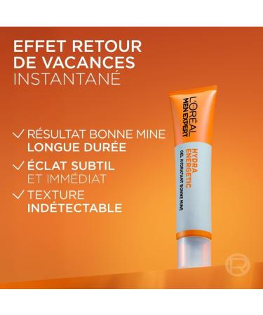 L'Or al Paris Men Expert - Gel Hydratant - Hydratation 24H et Aspect Bonne Mine - L g rement Teint - Concentr en Vitamine C - Usage Quotidien - Hydra Energetic - 40 ml - Buy Online on GoSupps.com