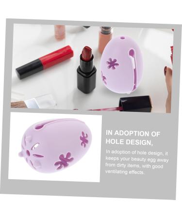 Cabilock Sponge Makeup Puff Storage Organizer Silicone Makeup Puff Holder Powder Puff Container Powder Puff Holder Cosmetic Puff Holder Outdoor Travel Makeup Box Purple Silica Gel 7.8X5.3X5.3CM Purple - Buy Online on GoSupps.com