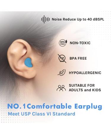 Acousdea Reusable Silicone Ear Plugs - Waterproof Noise Cancelling (40 dB) for Sleeping Snoring Swimming & Study | 12 Multi-Color Pairs with Carry Case - Buy Online on GoSupps.com