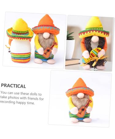 HOMSFOU 4 Pcs 1 Set Hawaiian Doll Summer Beach Party Decoration Nativity Ornaments for Kids Santa Ornament Plush Santa Gnome Cinco De Mayo Party Decorations Cloth Mexico Child Desktop Yellowx2pcs 20x13x9cmx2pcs - Buy Online on GoSupps.com