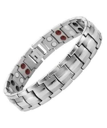 Jitnga Magnetarmband Titan Men Mode Magnnet Arm Band Titan Stahl Bracelet bracelets men women unisex black stone bracelet (silver)