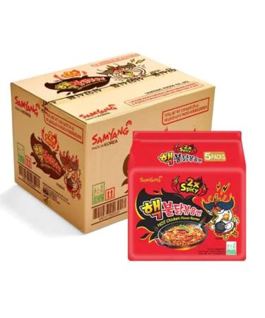 SAMYANG 2x Spicy Ramen Noodles (40-Pack) | Authentic Korean Flavor | Double the Heat | Quick & Easy Prep