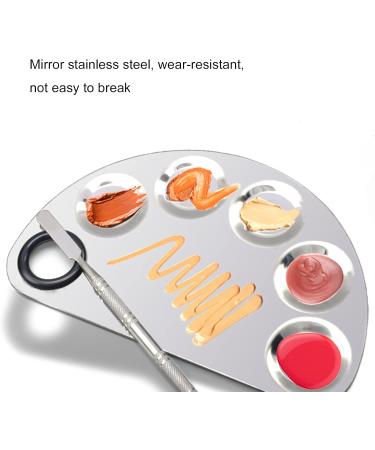 Sanwood Stainless Steel Make-Up Palette | Large Square Nail Art Mixing Plate for Foundation | Multi-Functional Cosmetic Artist Tool - Buy Online on GoSupps.com