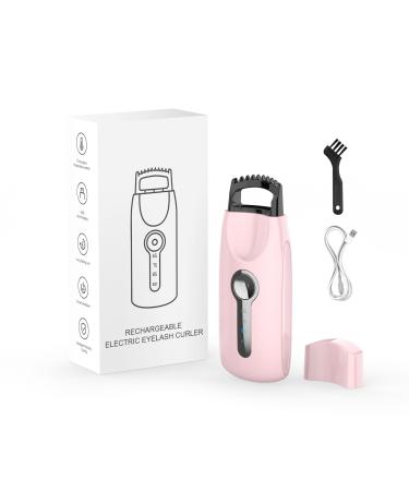 Smiling Shark Heated Eyelash Curlers 2024 New 5D Push Heated Lash Curler with 3 Temp & 8s Quick Heating Up Tiny/Professional/Frosted Texture and Clear View Easy Curls Every Lash (Pink)