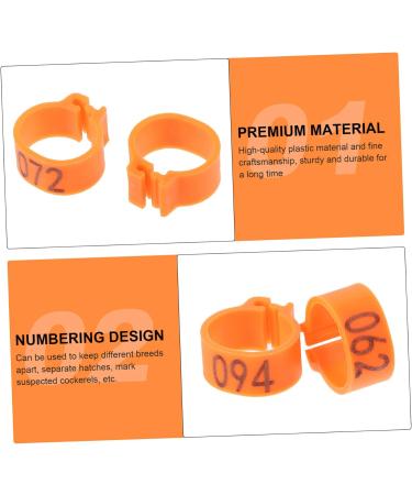 VILLFUL 100 Pcs Pigeon Anklet Numbered Pigeon Deterrent Sound Clips Drumstick Chicken Foot Ring Plastic 1.3X1.3CM Orange - Buy Online on GoSupps.com