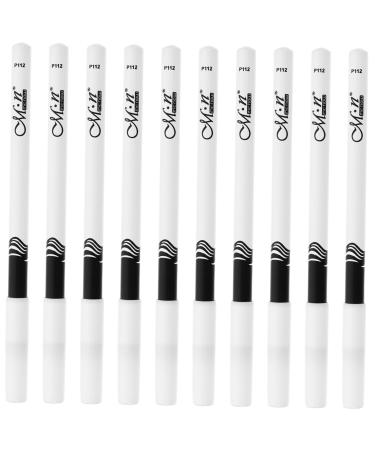 Healeved 10pcs Lying Silkworm Eyeliner White Makeup Brow Pencil Makeup Eyeliner Highlighter Gel Wooden Pole 1 count (Pack of 1) White