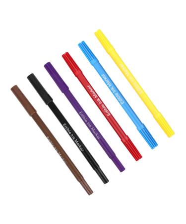 BRIGHTFUFU 6pcs Cake Boxes Biscuits Decor Cake Coloring Markers Cake Coloring Supplies Edible Food Pens Plastic