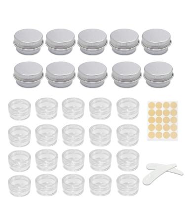 30 of Mini Cosmetic Jars Travel Sample Box with Cowhide Sticker and Dispenser Spoon for Lipsticks Creams (5g)