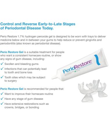 Perio Daily Defense Gel 3oz Tube - 1.7% Hydrogen Peroxide Oral Cleansing Treatment with Mint Flavor | Includes 2 Trays for Easy Application | At-Home Oral Care Solution - Buy Online on GoSupps.com
