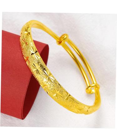 CALLARON 1pc Push Pull Bracelet Brass Wrist Jewelry Birthday Gift Couples Bracelets The Gift Baby Bangles Gold Cuff Bangle Mom Thickening Bracelet Female Bangle Simple Silver Bracelet Miss - Buy Online on GoSupps.com