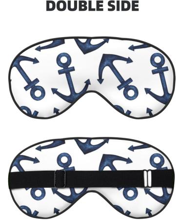 Navy Blue Anchors Print Sleep Eye Mask | Soft Travel Blindfold with Elastic Strap - Perfect for Night Sleeping - Buy Online on GoSupps.com