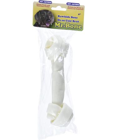 Paws Natural Rawhide Bleached Knotted Dog Bones 8 x 2 inches Off-White 12 Pieces - Buy Online on GoSupps.com