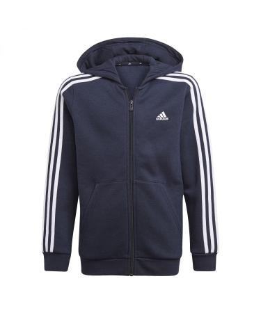 adidas Boys B 3s Fz Hd Sweatshirt (1 Pack) 128 Tinley/White