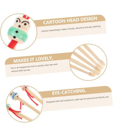 Didiseaon 5pcs Bamboo Doll Head Ear Cleaners Cute and Practical Ear Wax Remover Tool for Personal and Family Use Skid-Resistant Design for Easy Cleaning Random Color - Buy Online on GoSupps.com