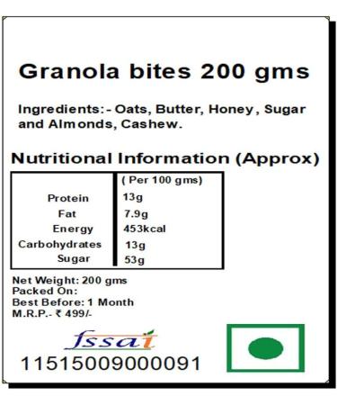 Jaiccha Ghasitaram Bhaidooj Gifts - Granola Bites 200 GMS in Green Paper Pouch - Buy Online on GoSupps.com