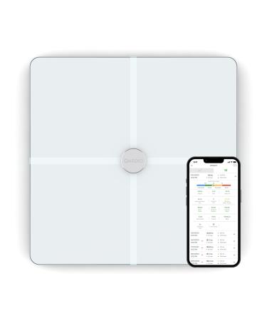 QardioBase X Smart WiFi Scale and Full Body Composition 12 Fitness Indicators Analyzer. App-Enabled for iOS, Android, iPad, Apple Health. Athlete, Pregnancy and Multi-User Modes. White