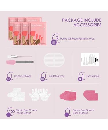 EasyinBeauty Paraffin Wax Machine Kit for Hands and Feet - 6 Pack Rose Wax, Hot Wax Therapy Spa - 3000ml Large Capacity Pot - Great Spa Gift (Pink) - Buy Online on GoSupps.com