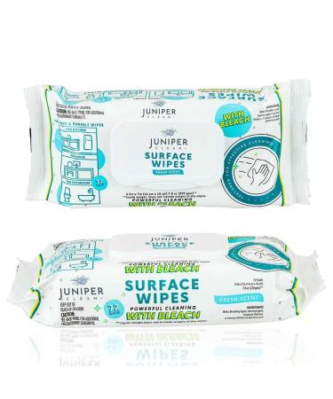 1 Pack Surface Wipes with Bleach All-Purpose Cleaner for Bathroom Kitchen Office 72 Count Soft Flow Fresh Scent Lint Free & Durable With Bleach 72 Count (Pack of 1)