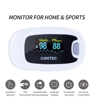 CONTEC CMS50NA Pulse Oximeter - Fingertip Blood Oxygen Monitor SpO2 PR Value Waveform - Grey - Buy Online on GoSupps.com