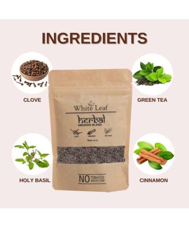 Natural Herbal Smoking Blend - White Leaf Tobacco & Nicotine Free Mixture 100G - Buy Online on GoSupps.com
