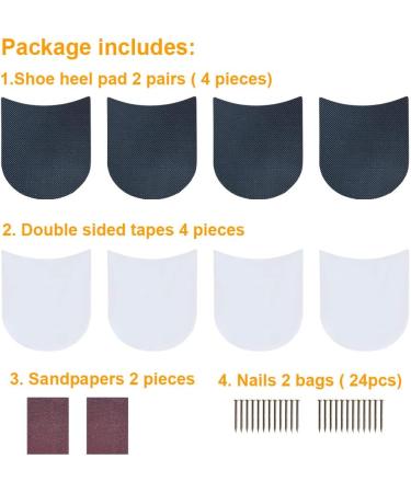 UNIKSTEP 2 Pairs Shoe Heel Pads - 3.5mm Rubber Thickness, Anti-Slip Cushion & Protector Kit - Buy Online on GoSupps.com