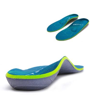 Plantar Fasciitis Arch Support Orthopedic Insoles Relieve Flat Feet Heel Pain Shock Absorption Comfortable Inserts UK-9-28CM--11.02" Green