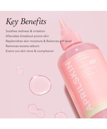 APRILSKIN Pink Aloe Vita Toner - Hydrating & Soothing 80% Aloe Vera Water | Vegan Korean Skin Care | Reduces Redness & Controls Sebum (8.45 fl. oz - Buy Online on GoSupps.com