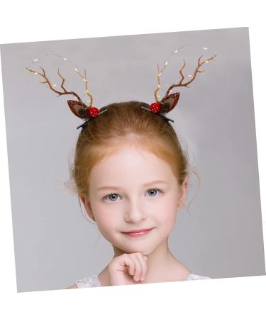 minkissy 2 Pairs Luminous Antler Hair Clip Reindeer Ears Clips Christmas Hair Antlers Clips Xmas Deer Antler Hair Barrettes Reindeer Antlers Xmas Hairpins Summer Non-woven Fabric Ear Clip - Buy Online on GoSupps.com