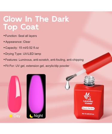 Lavender Violets 15ml x3 Gel Nail Polish Base and Top Coat Set with Glow in the Dark Top Coat Matte & Glossy No Wipe Top Coat Manicure Soak Off UV LED Halloween Night Fairy Party Long Lasting A0/2/3 Glow in the Dark Glossy Top & Matte Top Coat - Buy Online on GoSupps.com