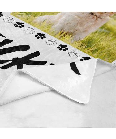 Custom Blanket for Pet with Photos Name Text Customized Blanket Personalized Soft Throw Blankets with Paw Print for Dog Cat 60 x 80 Inches 60 x 80 Inches Multi R30 - Buy Online on GoSupps.com