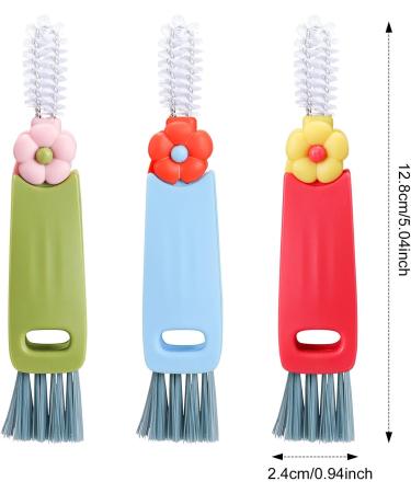 3 in 1 Cup Lid Gap Cleaning Brush 3 Pack Multifunction Insulation Bottle Cleaning Tools for Bottle Gap Tight Spaces Cup Kitchen Brush Small Silicone Bottle Brush Cleaner - Buy Online on GoSupps.com