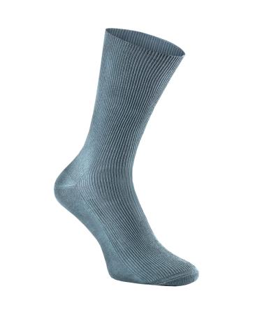 Rainbow Socks - Women Men Diabetic Non-Binding Loose Socks - 1 Pair - Steel - Size US 11.5-13 EU 44-46  1xsteel US 11.5-13 EU 44-46