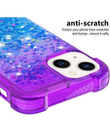 Buy Tivenfezk Nadoli Glitter Drive Sand Shell for iPhone 15 Plus | Shockproof Gradient Liquid Transparent Case with Bumper - Violet Blue - Buy Online on GoSupps.com