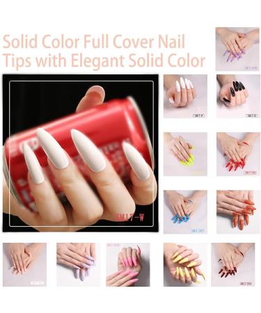 Dajidafu 1 Set False Nails Long Press Nail Tips Full Cover Artificial Fingernails Nail Art Simple Style for Women Girls Beginners SM17P63 Red - Buy Online on GoSupps.com