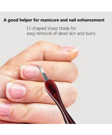 Cuticle Remover 4 Pcs Cuticle Trimmer Cuticle Pusher V Shaped Cuticle Pusher Manicure Dead Skin Removal Tool for Finger and Toenail Care - Buy Online on GoSupps.com