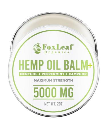 FOXLEAF Organic Hemp Oil Balm for Muscles Joints Back Knees Neck Fingers and Elbows with Arnica Camphor Menthol and Peppermint Extract - Made in USA
