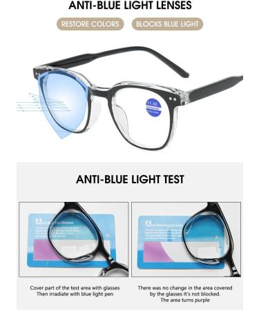 Vevesmundo Anti Blue Light Retro Reading Glasses - Black +1.0 to +4.0 - International Shipping - Buy Online on GoSupps.com