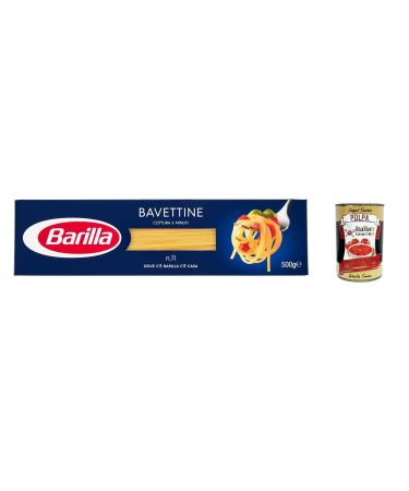 Italian Gourmet E.R. Pack of 5 Barilla Bavettine pasta no. 11 - 500g + 400g Italian gourmet polpa