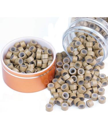 500Pcs KOCONI 5.0mm Silicone Micro Rings for Pre Bonded Hair Extensions - #8 Dark Blond - Buy Online on GoSupps.com