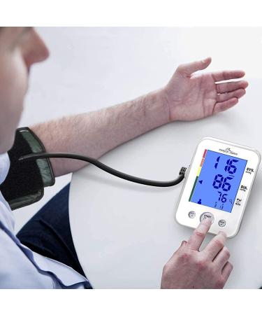 EasyHome Large Cuff Digital Blood Pressure Monitor | 3-Color Backlit Display & Pulse Meter | FDA Cleared for OTC | IHB Indicator | 2 User | FSA Eligible - Buy Online on GoSupps.com