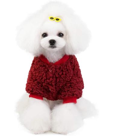 Shop Tineer Winter Lamb Kashmir Coat for Small & Medium Dogs - Warm Fleece Jacket in Red - Buy Online on GoSupps.com